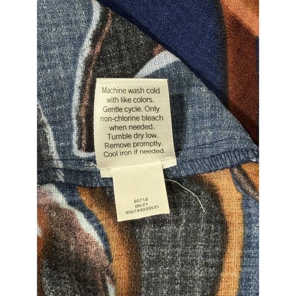 Nine West Womens Dress M Multicolor Abstract Print Tiered Long Sleeve Buttoned - Picture 9 of 12